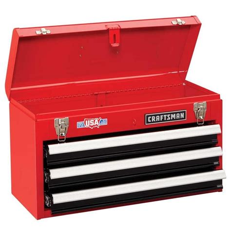 craftsman 20.5 in 3 drawer red steel lockable tool box|CRAFTSMAN Portable Tool Box 20.5.